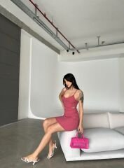 Bel Dekolteli Asklılı Gül Kurusu Mini Elbise